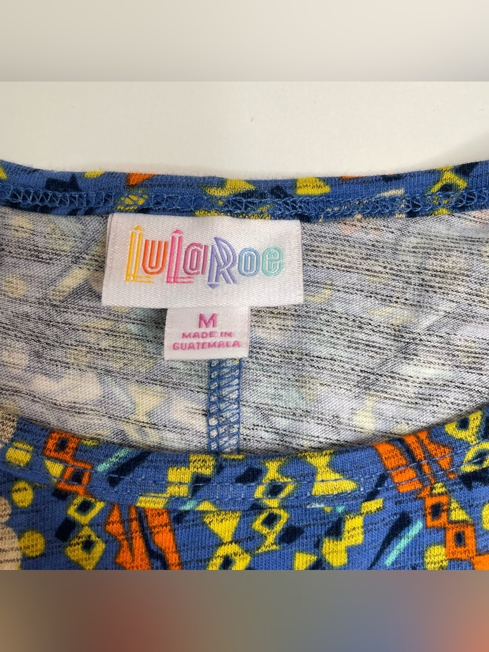 LuLaRoe Irma Tunic Bundle of 3 Blue Black Yellow Geometric Print Medium NWT NWOT - Picture 3 of 7